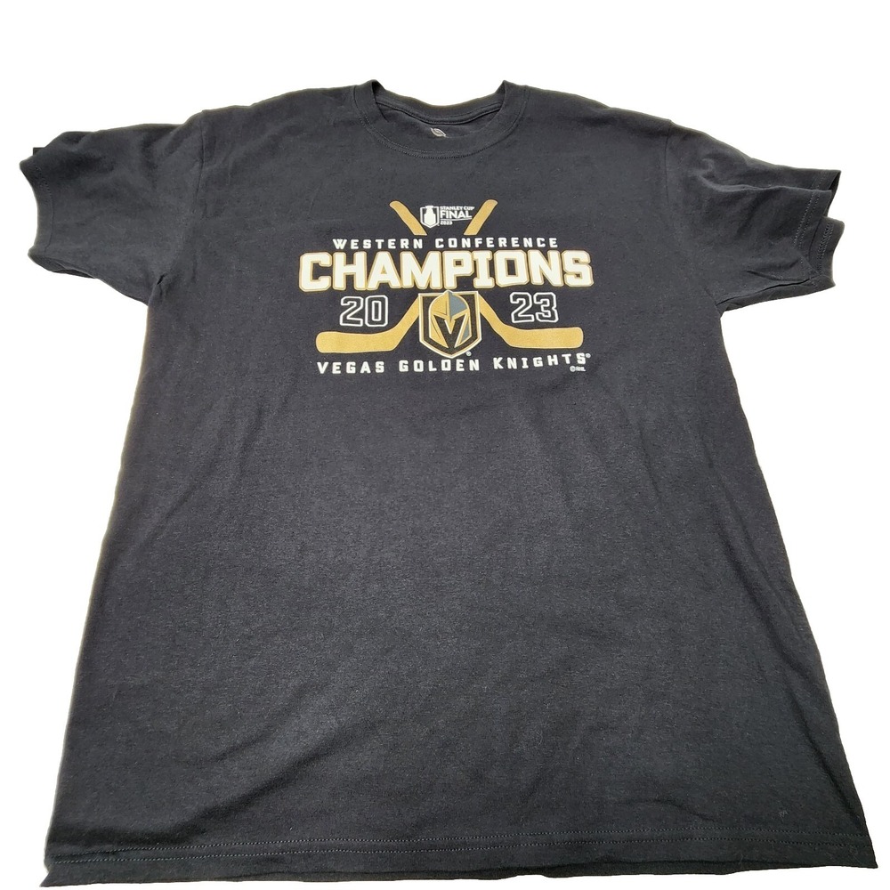 Las Vegas Golden Knights Lrg T-Shirt 2023 Western Confere Champions Short Sleeve